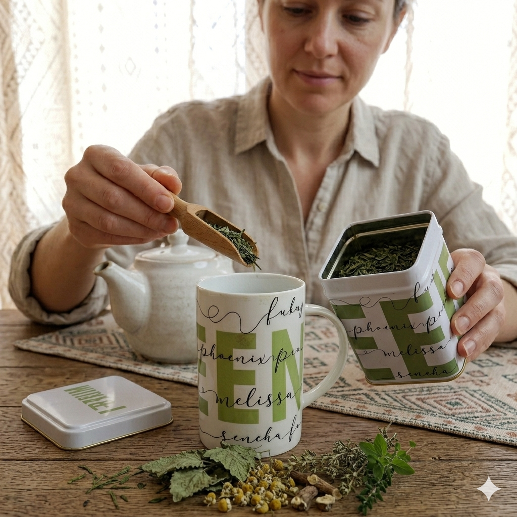 Herbier Vivant – Mug & Boîte à Thé Nature